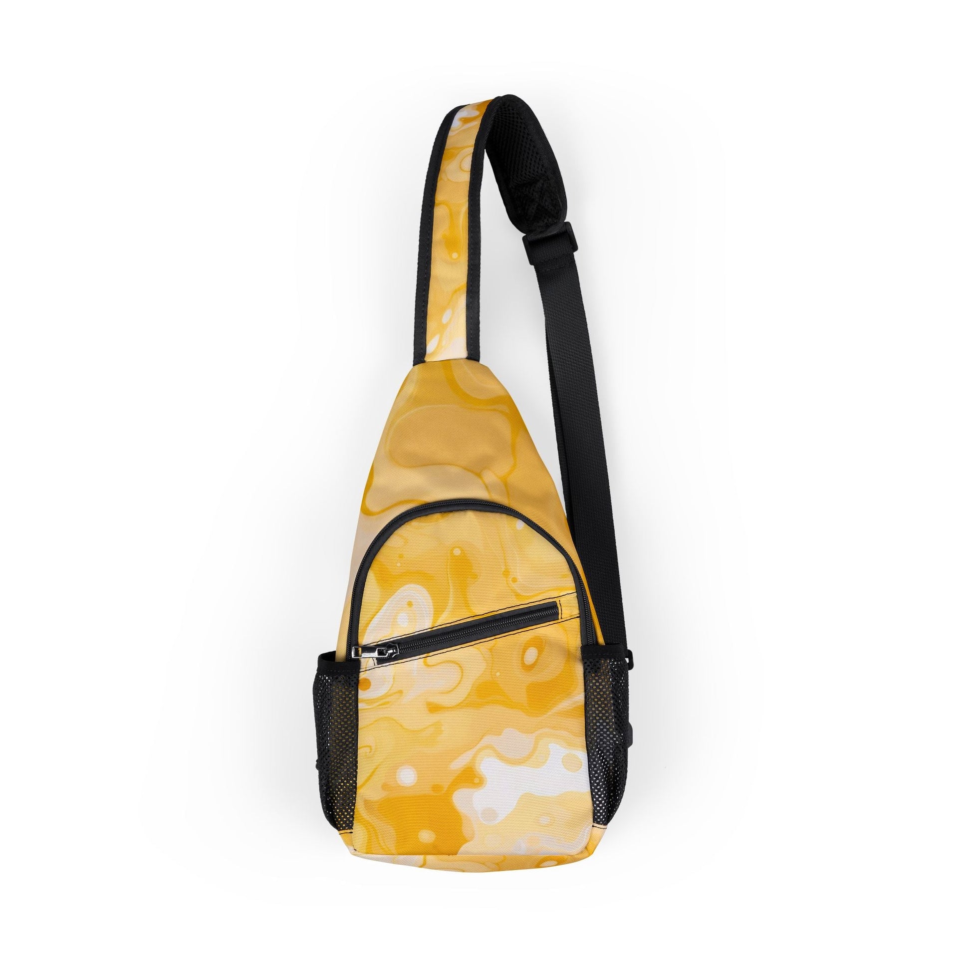 Printify Yellow and White Abstract Pattern Chest Bag 2025