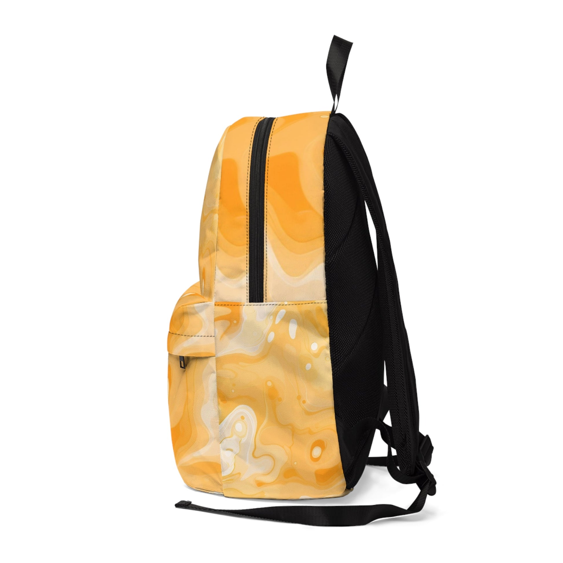 Yellow and White Abstract Swirl Backpack, Artsulli - Art is Long, Life is Short, Bags, , , , , , , 