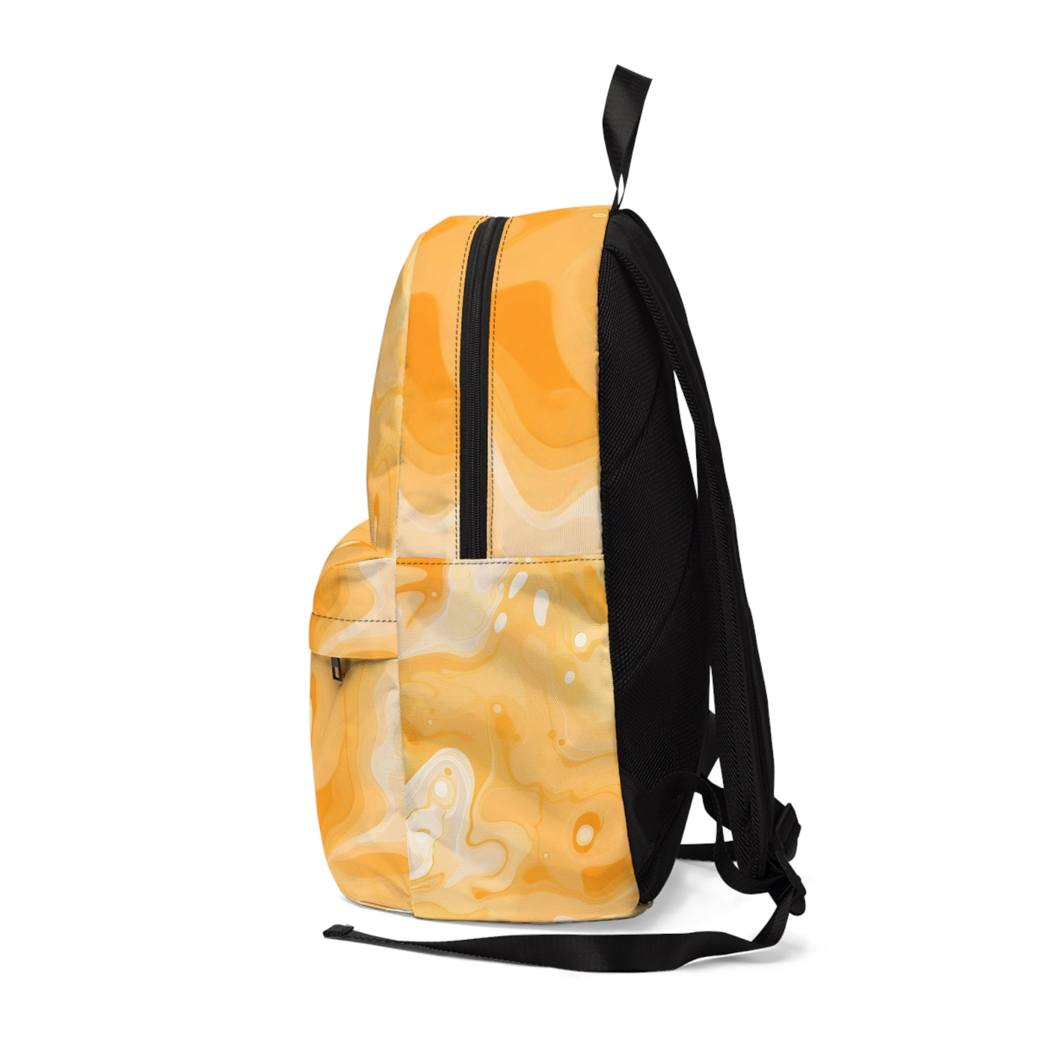 Yellow and White Abstract Swirl Backpack, Artsulli - Art is Long, Life is Short, Bags, , , , , , , 