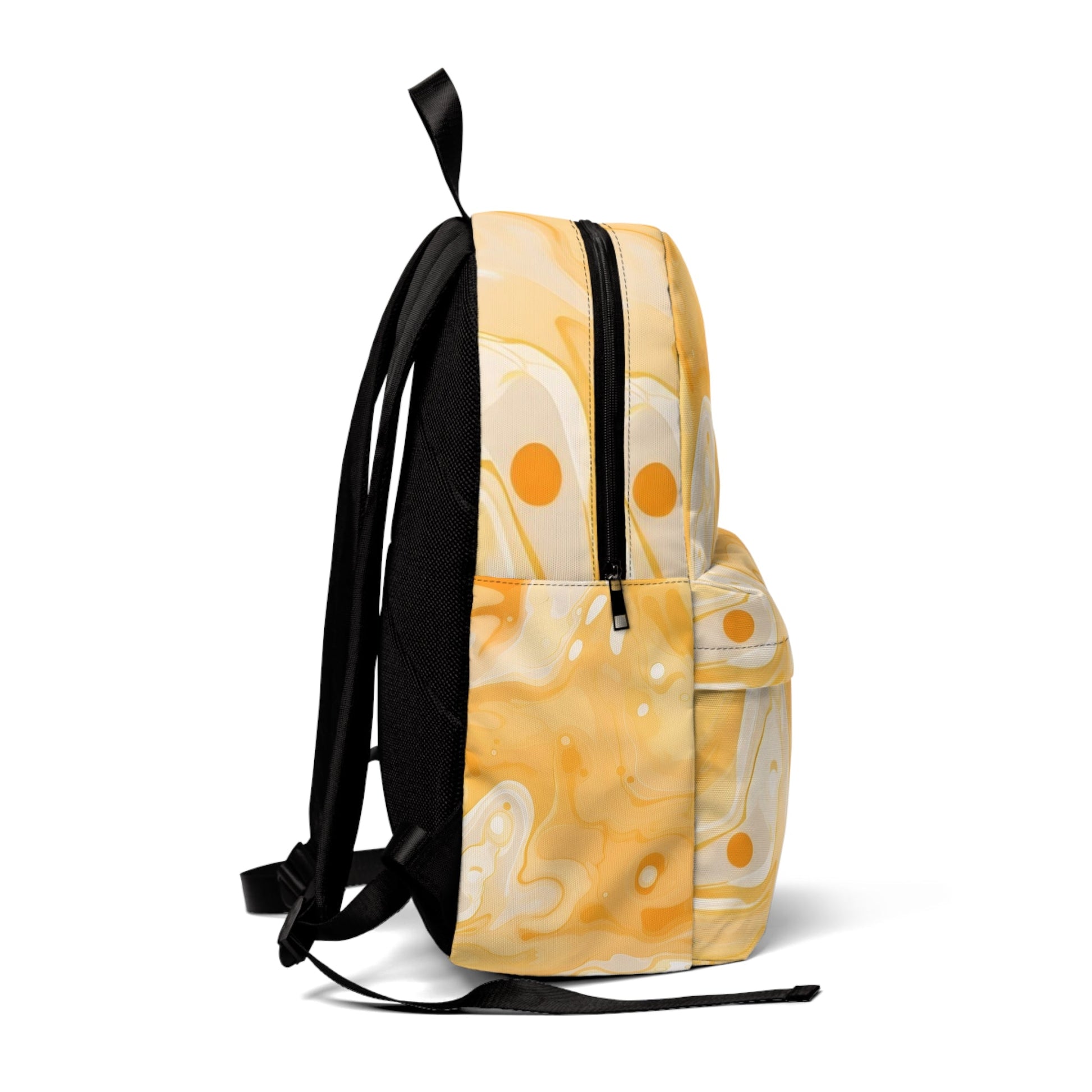 Yellow and White Abstract Swirl Backpack, Artsulli - Art is Long, Life is Short, Bags, , , , , , , 