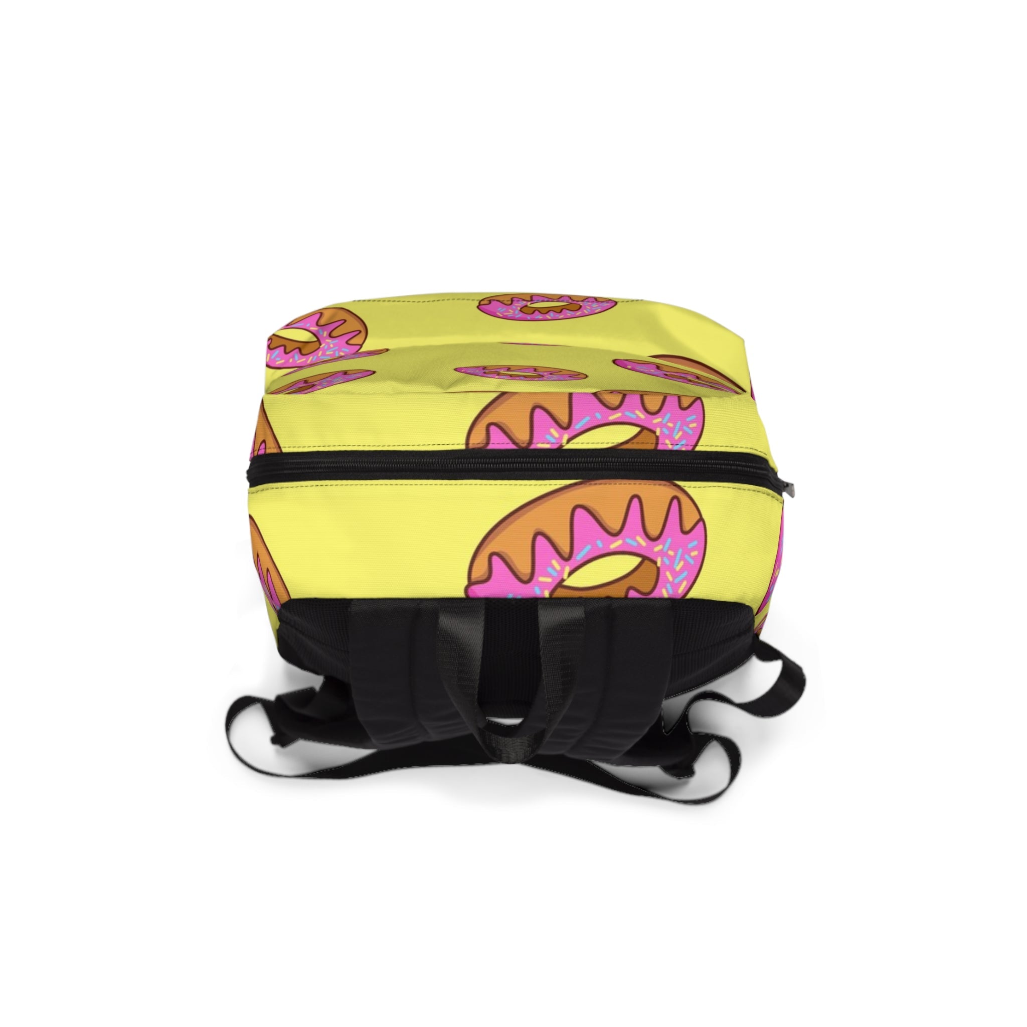 Yellow Donut Pattern Backpack, Artsulli - Art is Long, Life is Short, Bags, , , , , , , 
