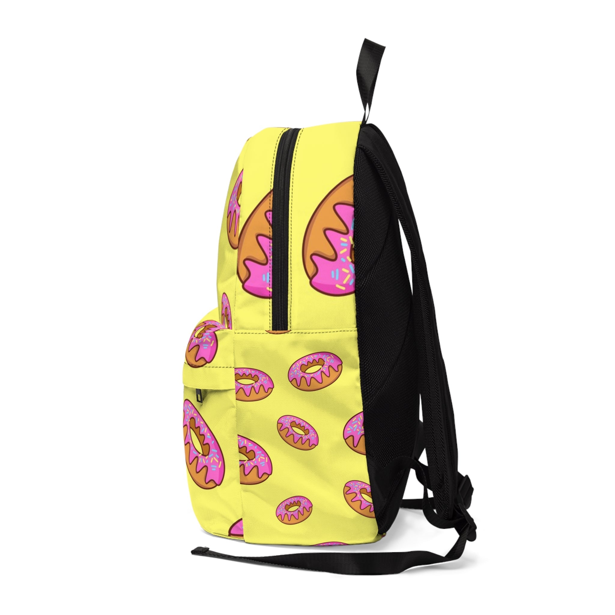 Yellow Donut Pattern Backpack, Artsulli - Art is Long, Life is Short, Bags, , , , , , , 