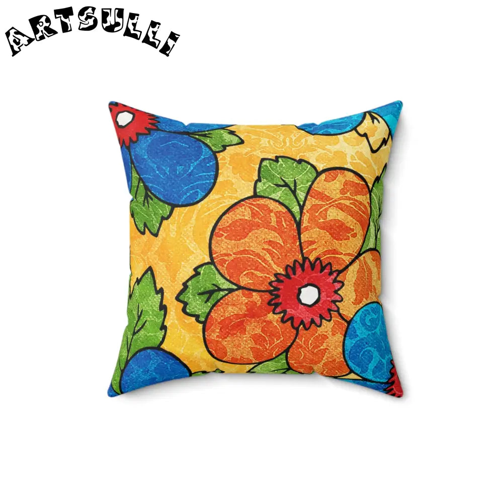 Yellow Floral Room Accents Throw Pillow, Artsulli - Art is Long, Life is Short, Home Decor, Size, 16" × 16", , , , , 25320412787482544891