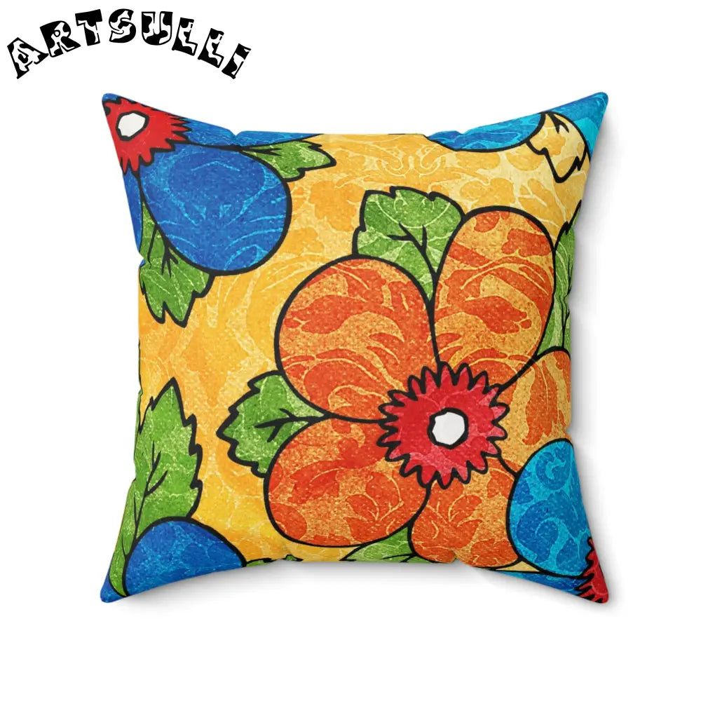 Yellow Floral Room Accents Throw Pillow, Artsulli - Art is Long, Life is Short, Home Decor, Size, 20" × 20", , , , , 22332450435318788778