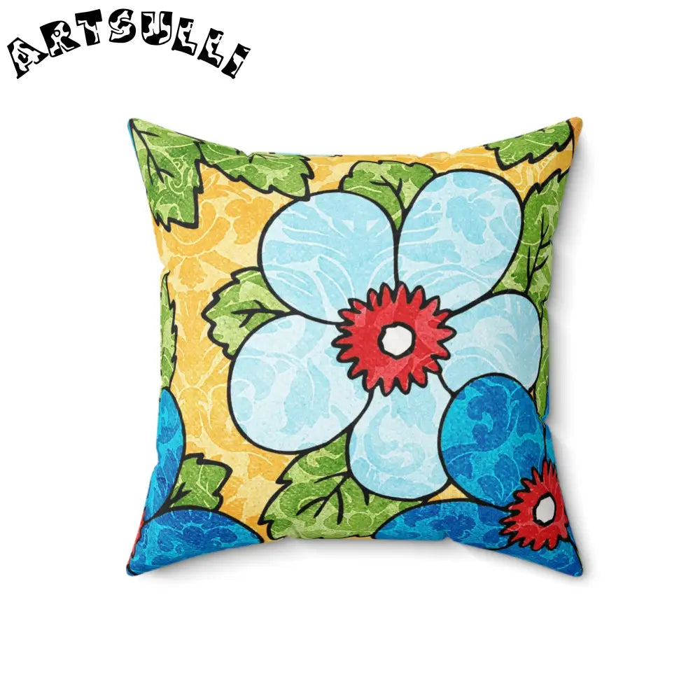 Yellow Floral Room Accents Throw Pillow, Artsulli - Art is Long, Life is Short, Home Decor, , , , , , , 