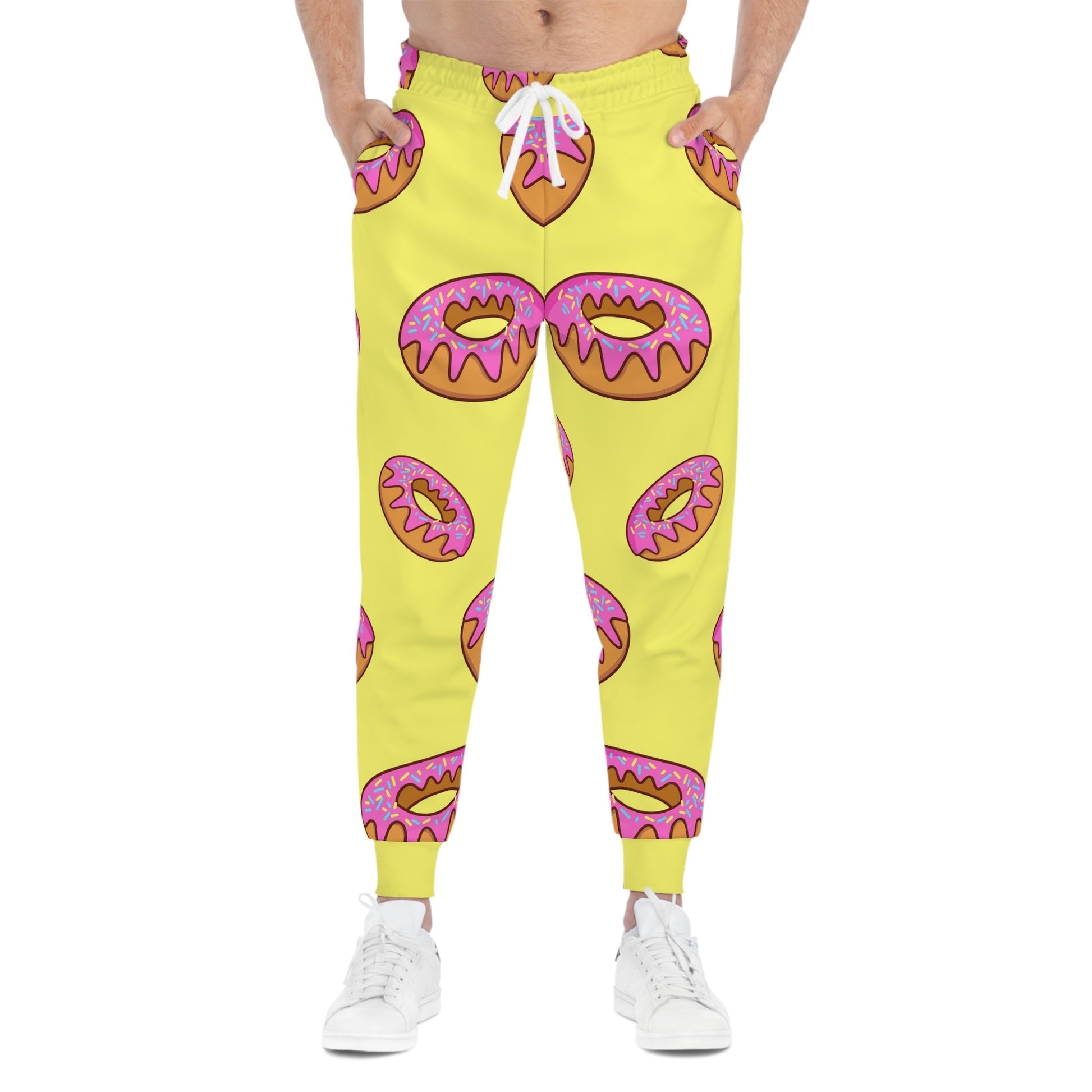 Yellow Pink Donut Joggers, Artsulli - Art is Long, Life is Short, All Over Prints, , , , , , , 