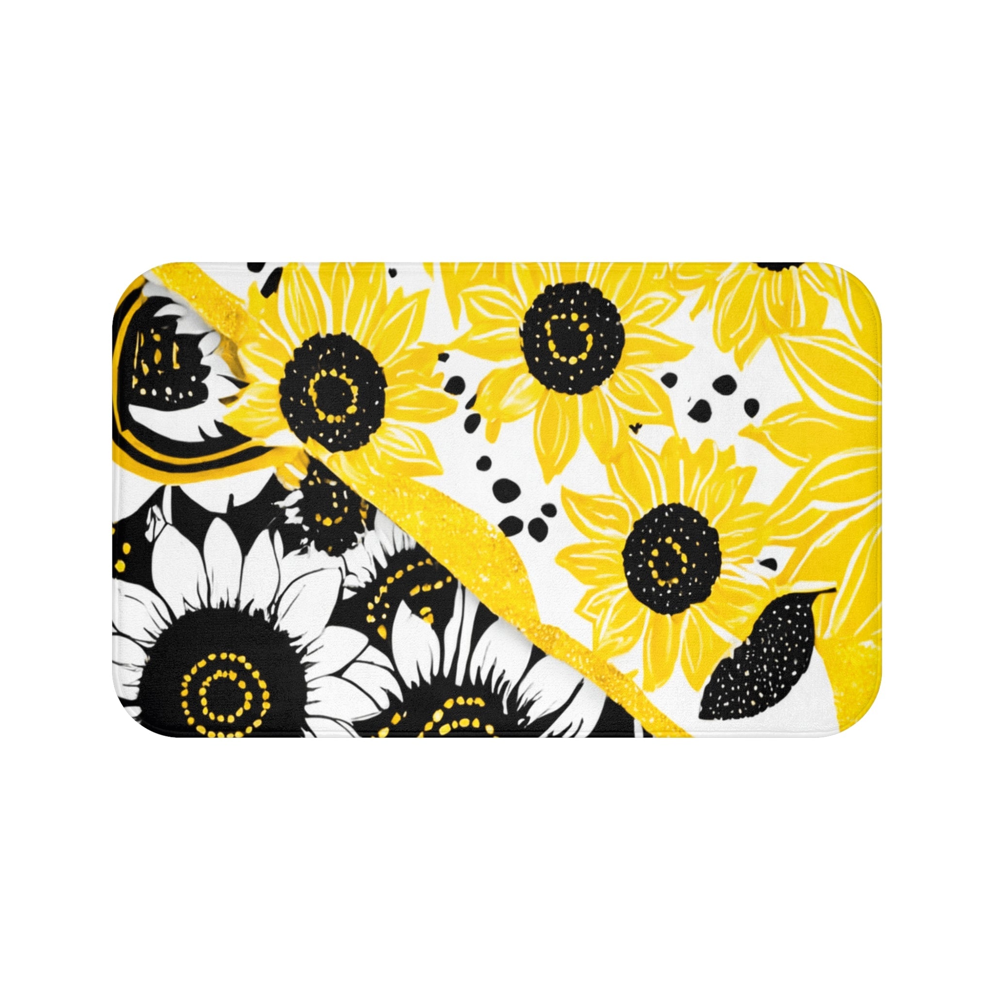 Printify Yellow Sunflower Bath Mat 2025