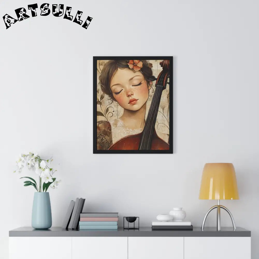 Young Cellist Framed Art Print, Artsulli - Art is Long, Life is Short, Poster, , , , , , , 