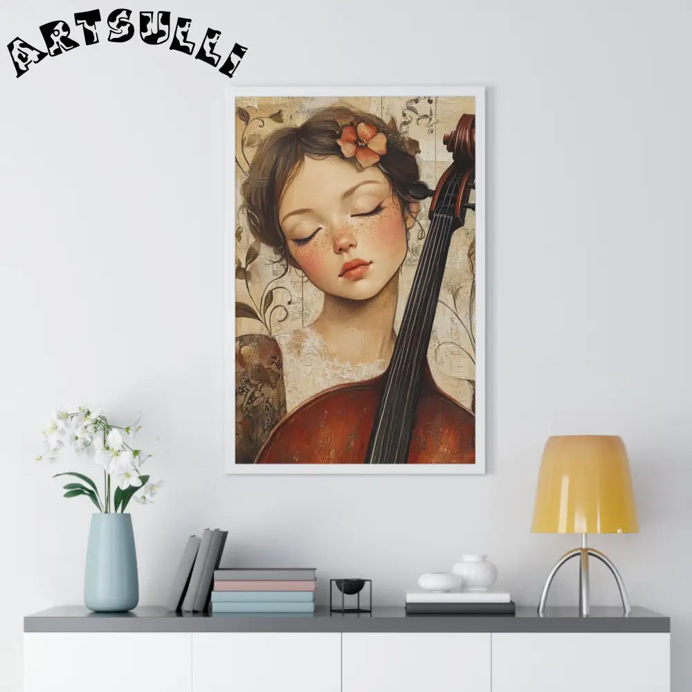 Young Cellist Framed Art Print, Artsulli - Art is Long, Life is Short, Poster, , , , , , , 