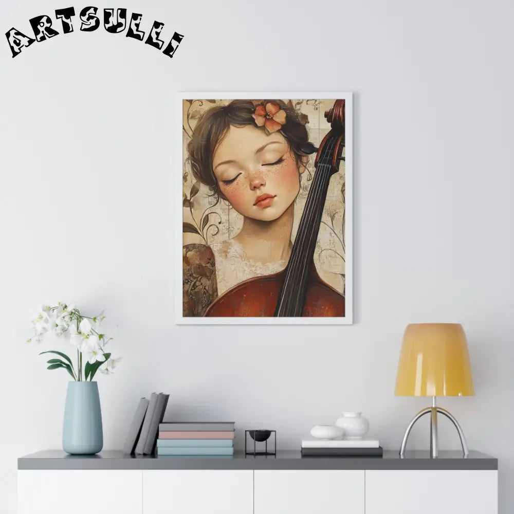 Young Cellist Framed Art Print, Artsulli - Art is Long, Life is Short, Poster, , , , , , , 