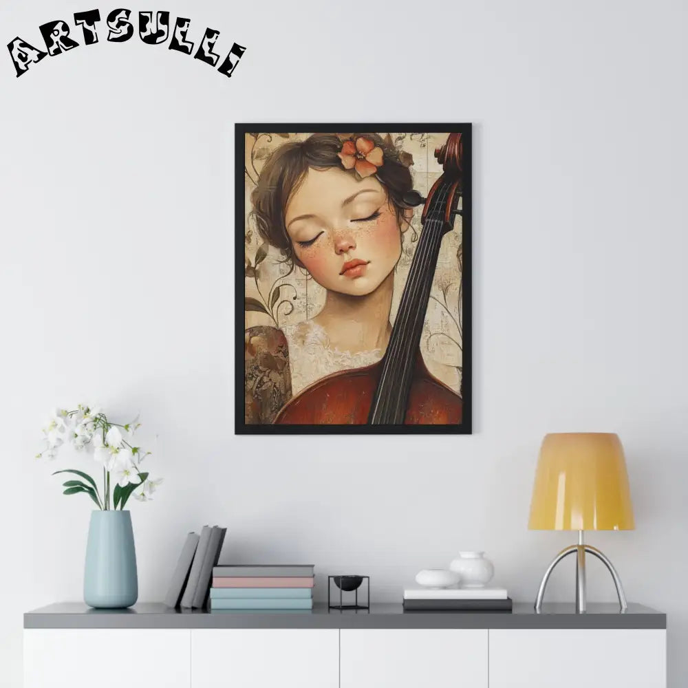 Young Cellist Framed Art Print, Artsulli - Art is Long, Life is Short, Poster, , , , , , , 