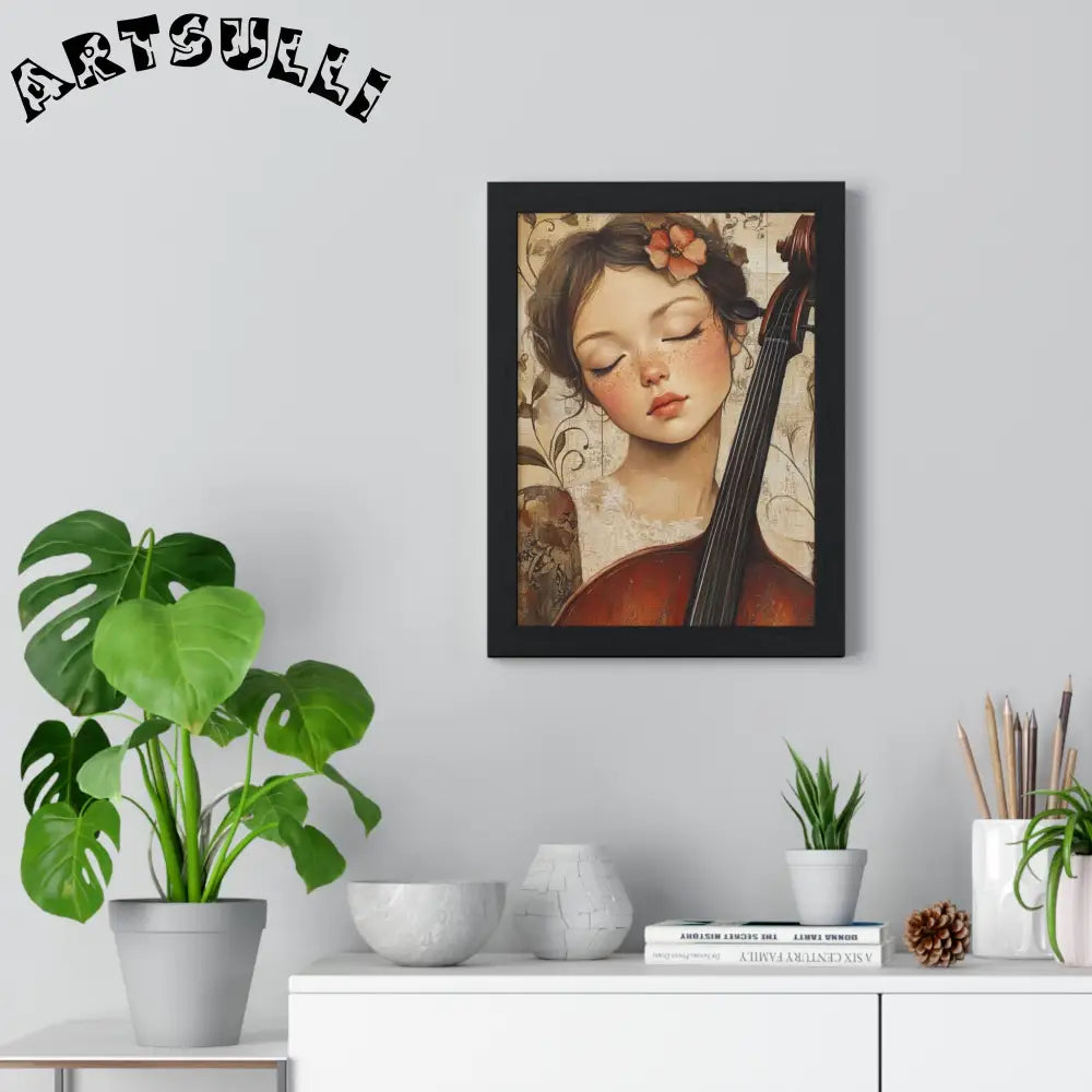 Young Cellist Framed Art Print, Artsulli - Art is Long, Life is Short, Poster, , , , , , , 