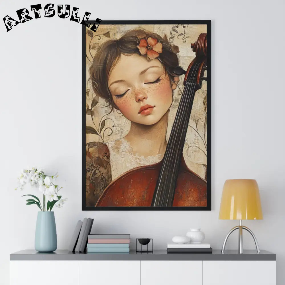 Young Cellist Framed Art Print, Artsulli - Art is Long, Life is Short, Poster, , , , , , , 