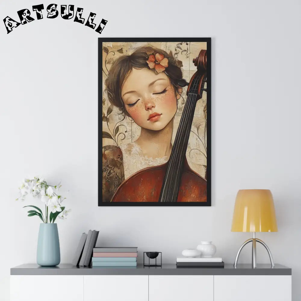 Young Cellist Framed Art Print, Artsulli - Art is Long, Life is Short, Poster, , , , , , , 