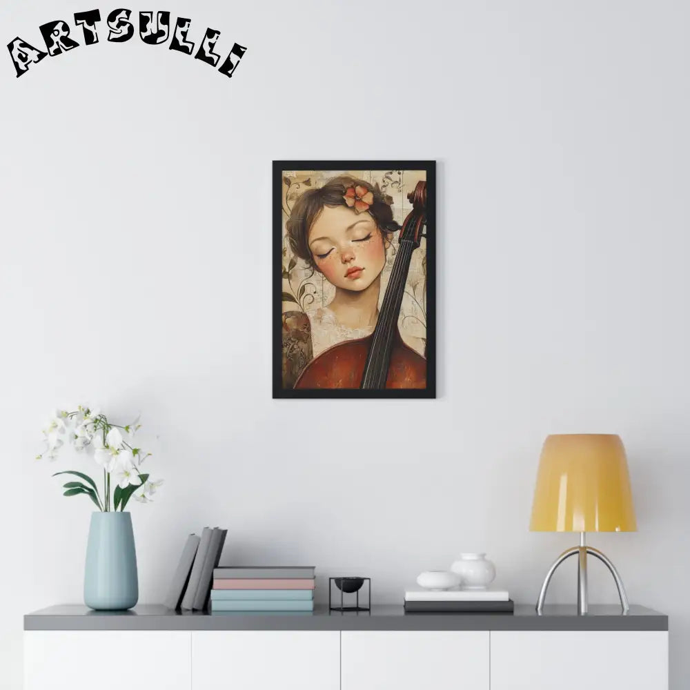 Young Cellist Framed Art Print, Artsulli - Art is Long, Life is Short, Poster, , , , , , , 