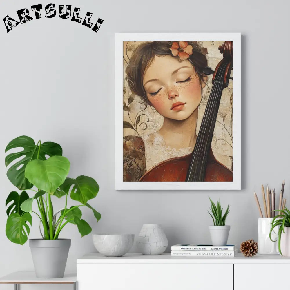 Young Cellist Framed Art Print, Artsulli - Art is Long, Life is Short, Poster, , , , , , , 