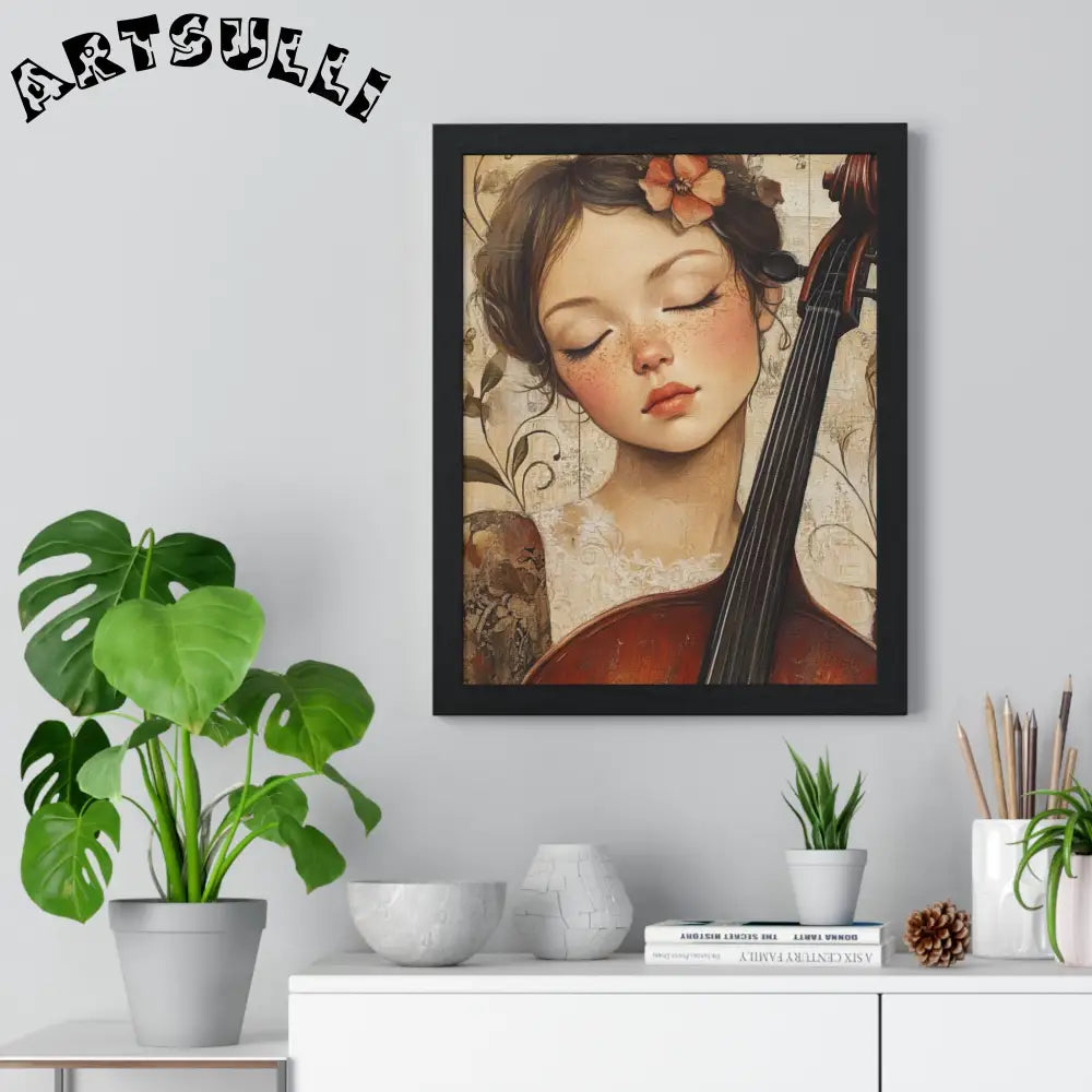 Young Cellist Framed Art Print, Artsulli - Art is Long, Life is Short, Poster, , , , , , , 