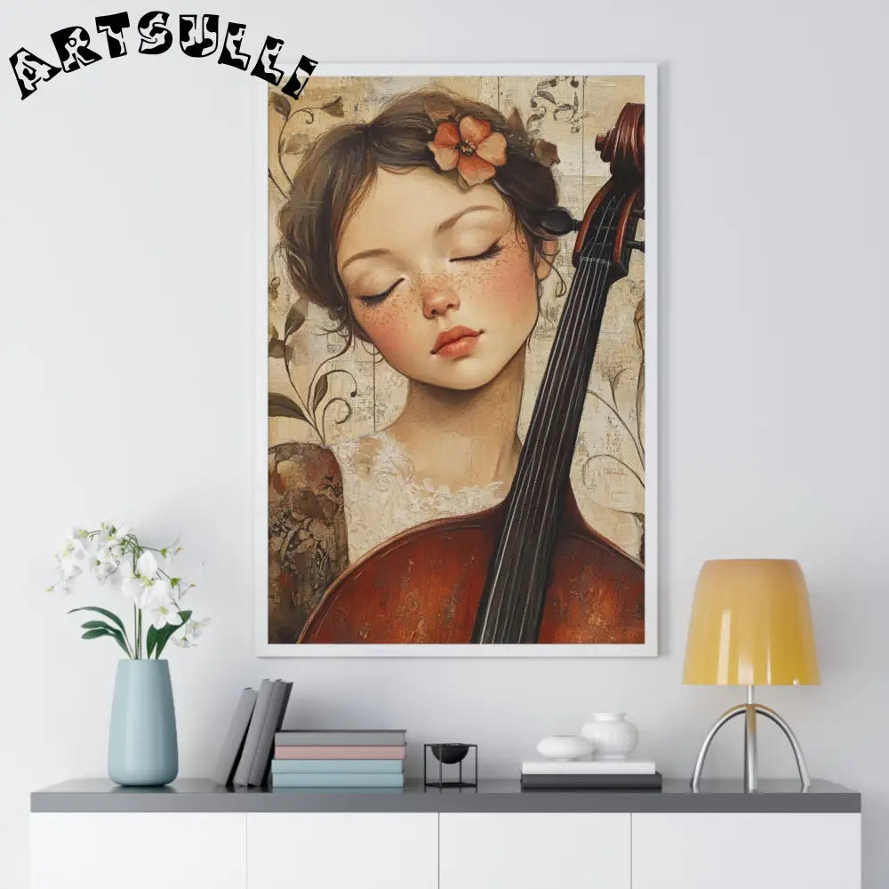 Young Cellist Framed Art Print, Artsulli - Art is Long, Life is Short, Poster, , , , , , , 