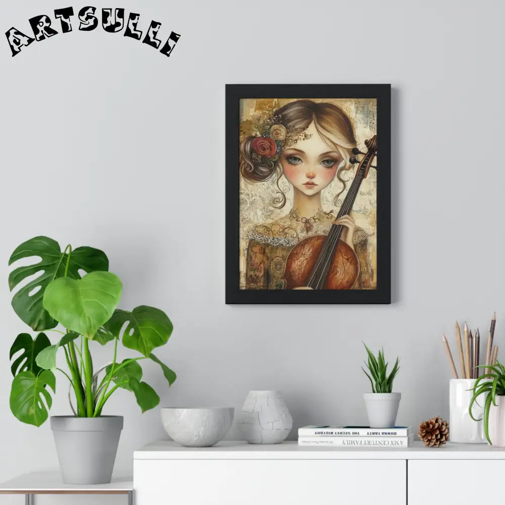 Young Girl with Violin Framed Art Print, Artsulli - Art is Long, Life is Short, Poster, , , , , , , 
