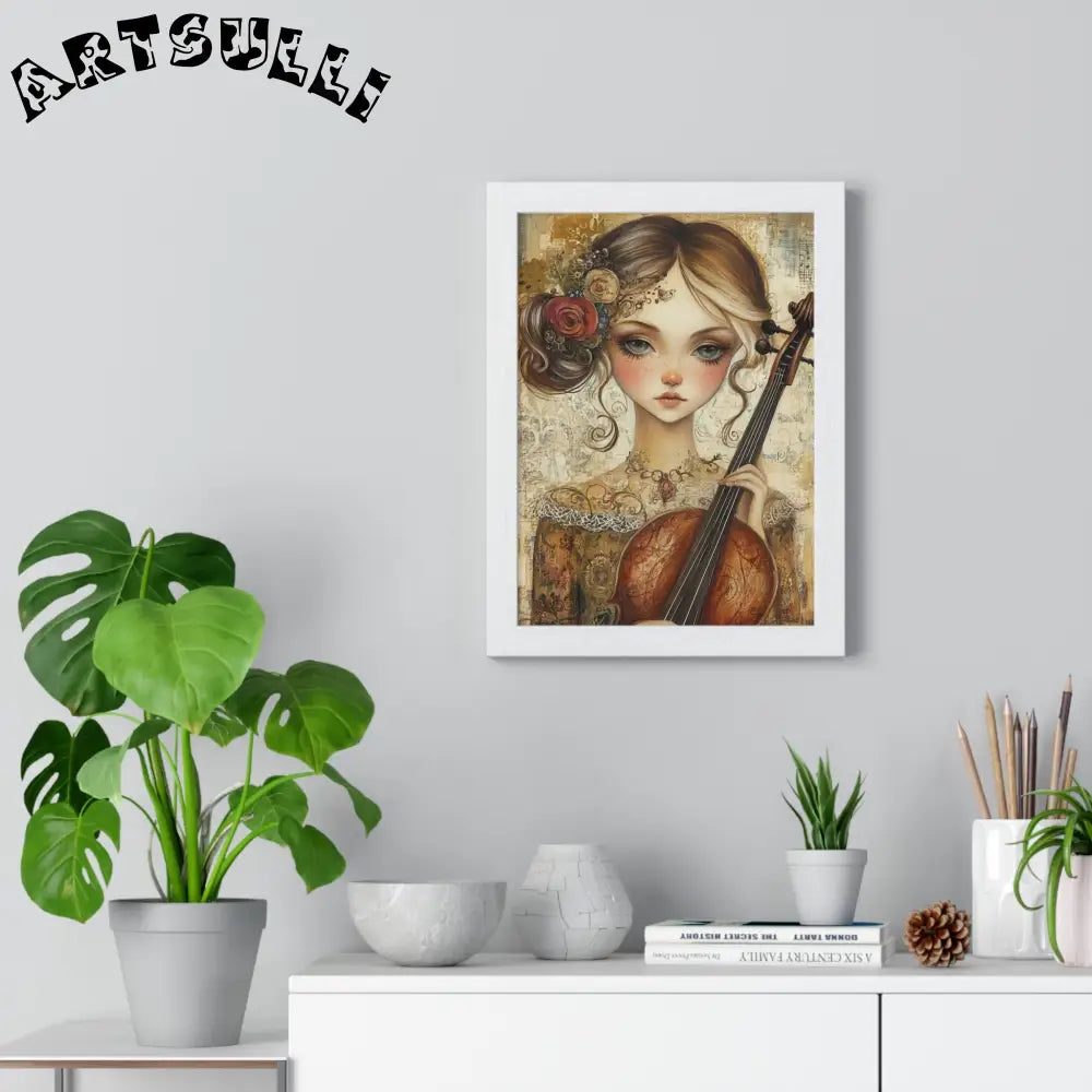 Young Girl with Violin Framed Art Print, Artsulli - Art is Long, Life is Short, Poster, , , , , , , 