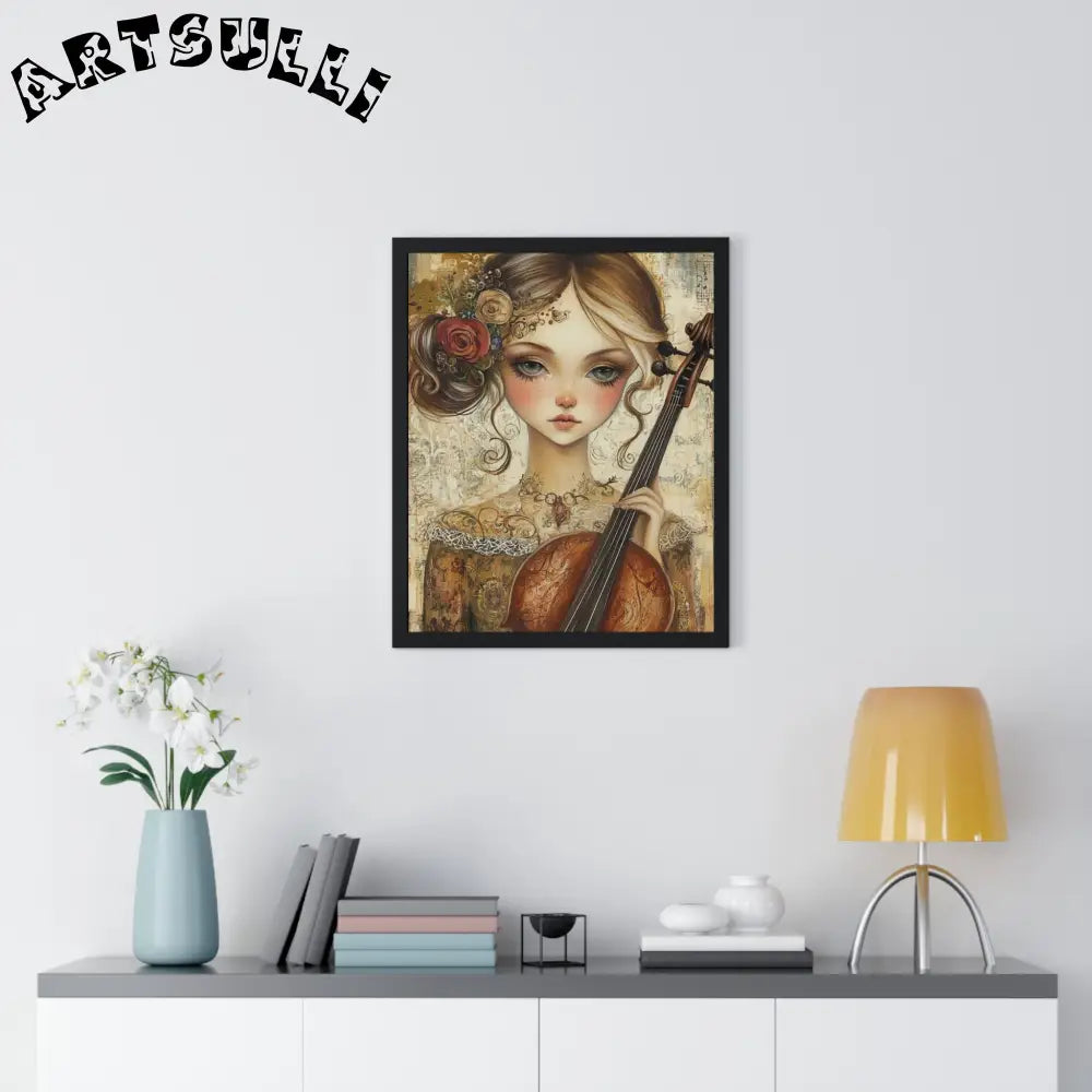 Young Girl with Violin Framed Art Print, Artsulli - Art is Long, Life is Short, Poster, , , , , , , 
