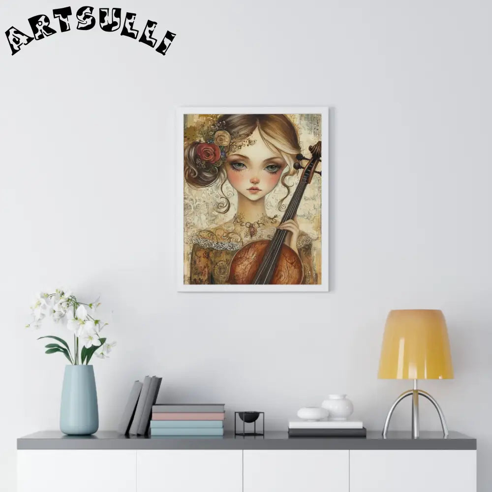 Young Girl with Violin Framed Art Print, Artsulli - Art is Long, Life is Short, Poster, , , , , , , 