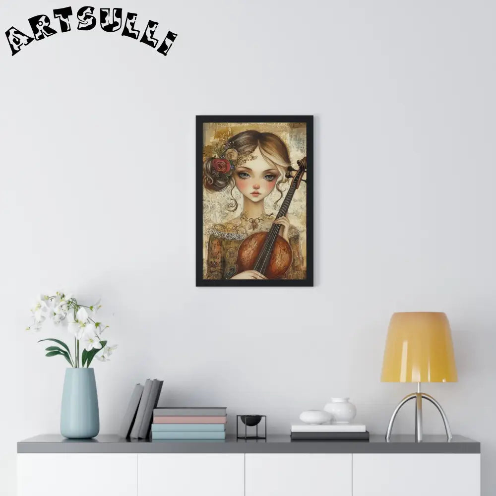 Young Girl with Violin Framed Art Print, Artsulli - Art is Long, Life is Short, Poster, , , , , , , 