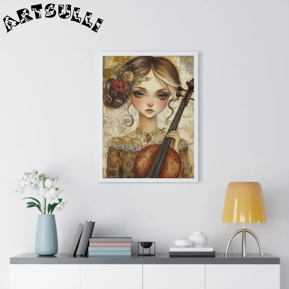 Young Girl with Violin Framed Art Print, Artsulli - Art is Long, Life is Short, Poster, , , , , , , 