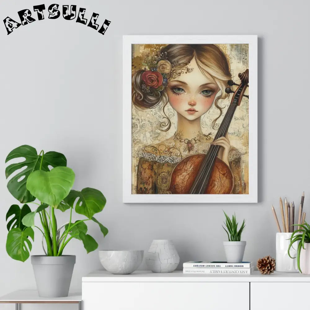 Young Girl with Violin Framed Art Print, Artsulli - Art is Long, Life is Short, Poster, , , , , , , 