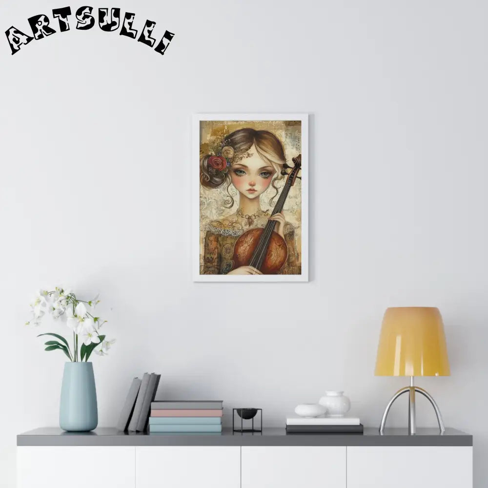 Young Girl with Violin Framed Art Print, Artsulli - Art is Long, Life is Short, Poster, , , , , , , 