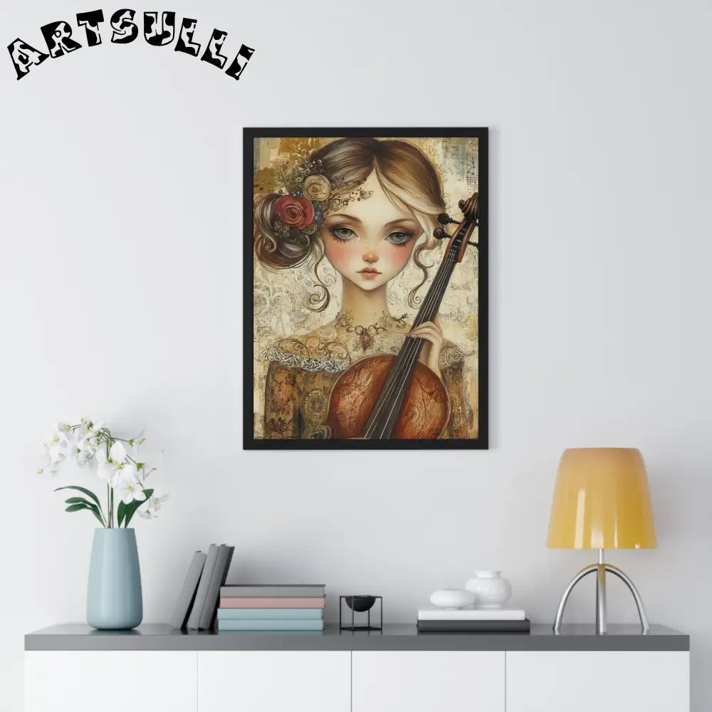 Young Girl with Violin Framed Art Print, Artsulli - Art is Long, Life is Short, Poster, , , , , , , 