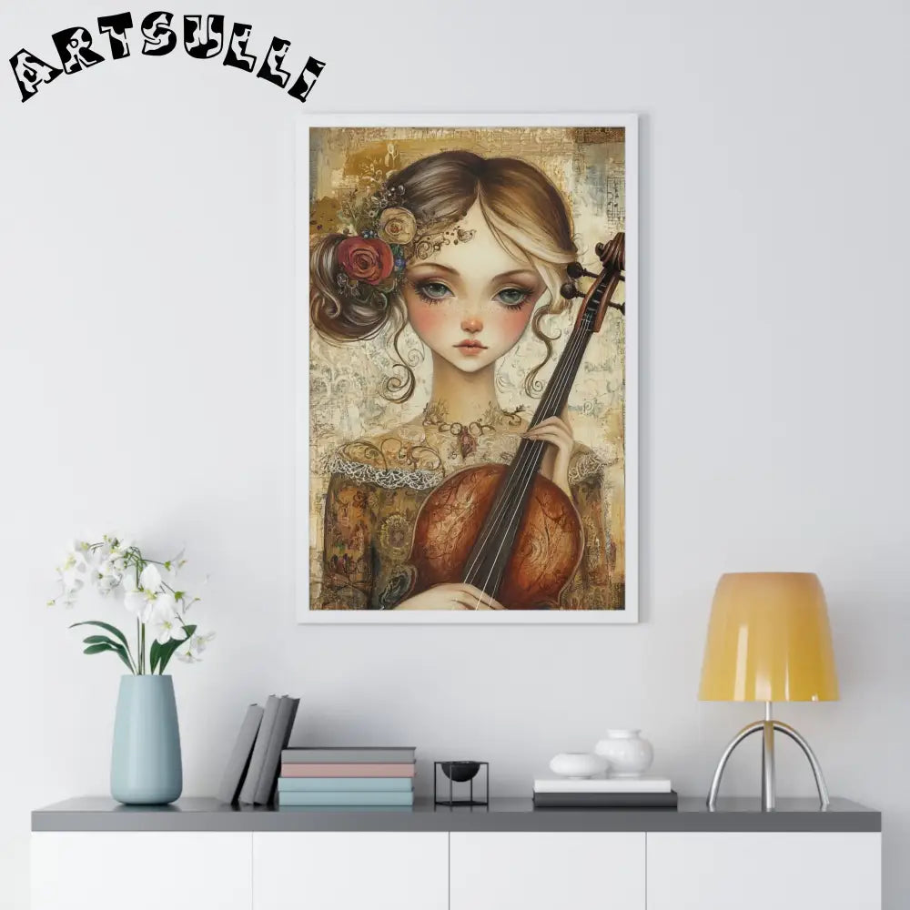 Young Girl with Violin Framed Art Print, Artsulli - Art is Long, Life is Short, Poster, , , , , , , 