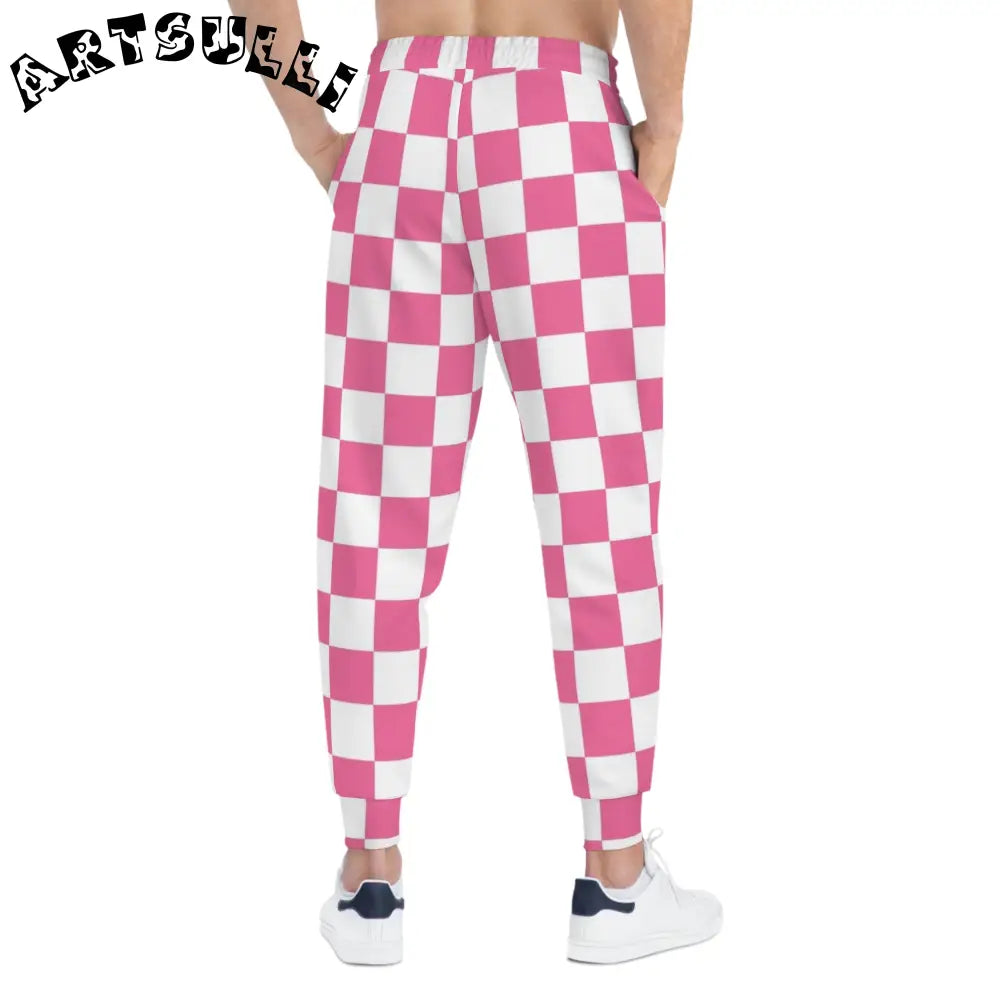 JAKKOUTTHEBXX Pink and White Checkered Sweatpants 2025