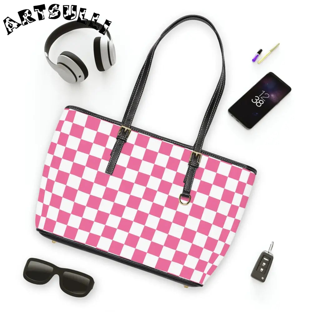 JAKKOUTTHEBXX Pink and White Checkered Shoulder Bag Made in the USA 2025