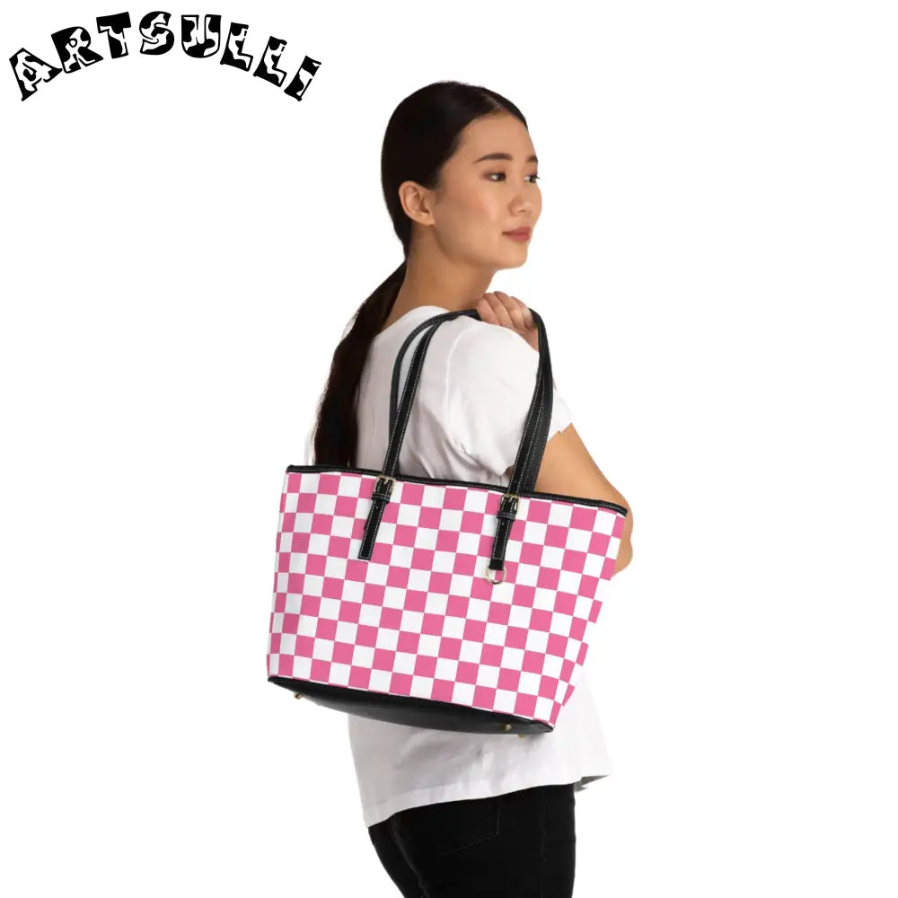 JAKKOUTTHEBXX Pink and White Checkered Shoulder Bag Made in the USA 2025