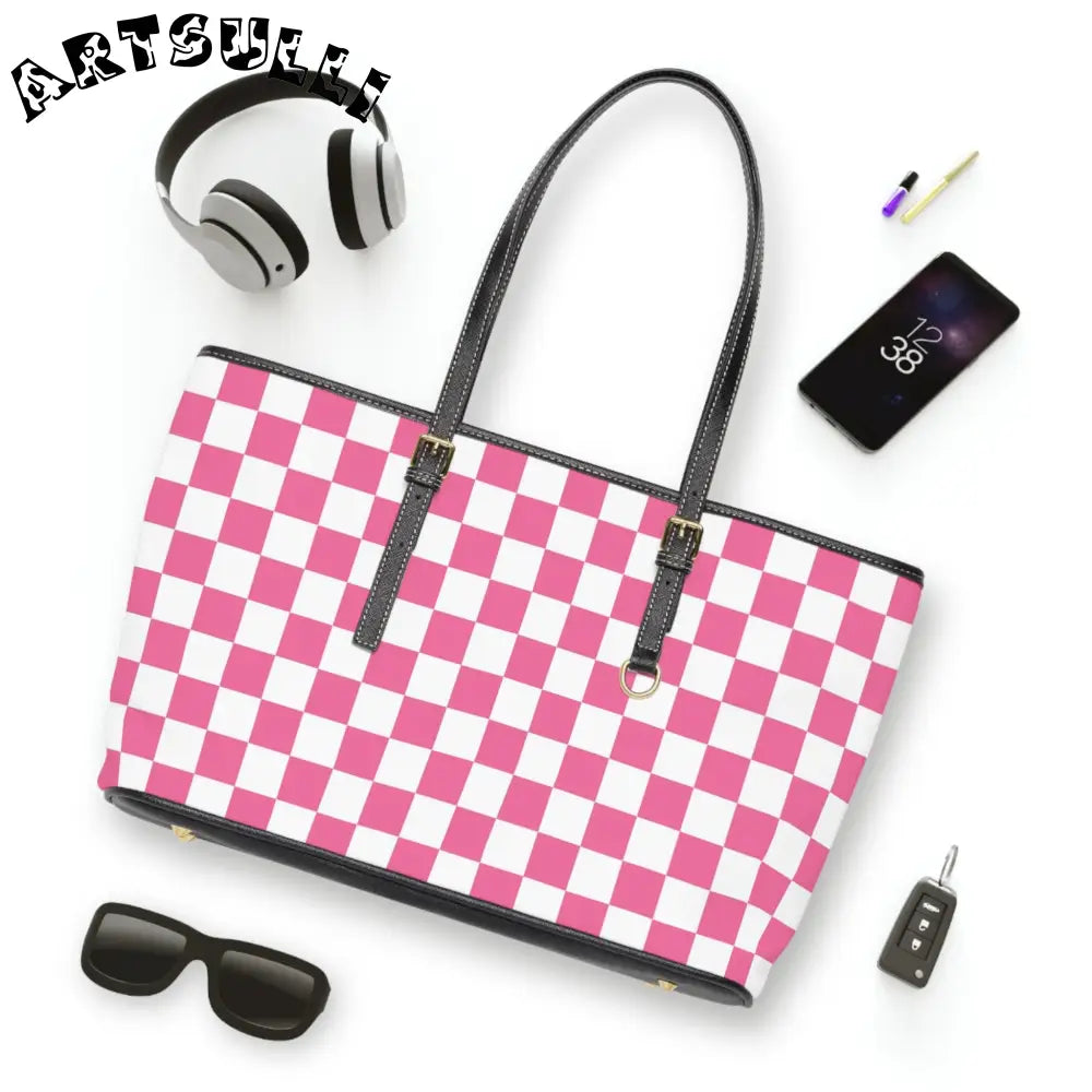 JAKKOUTTHEBXX Pink and White Checkered Shoulder Bag Made in the USA 2025