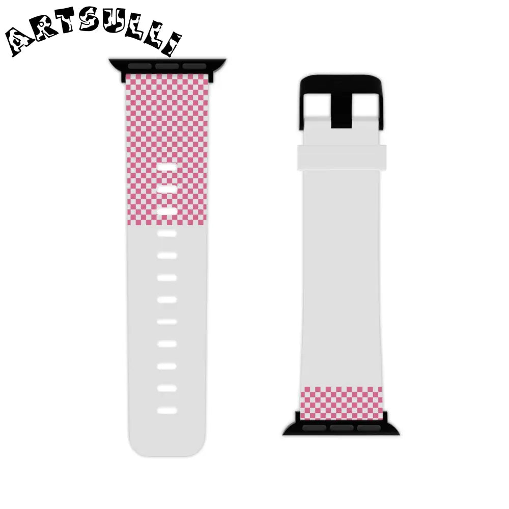 JAKKOUTTHEBXX Stylish Pink Check Apple Watch Band 2025