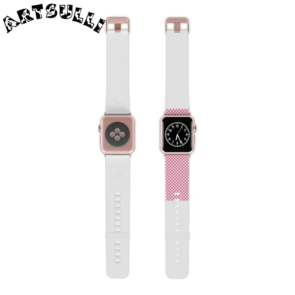 JAKKOUTTHEBXX Stylish Pink Check Apple Watch Band 2025