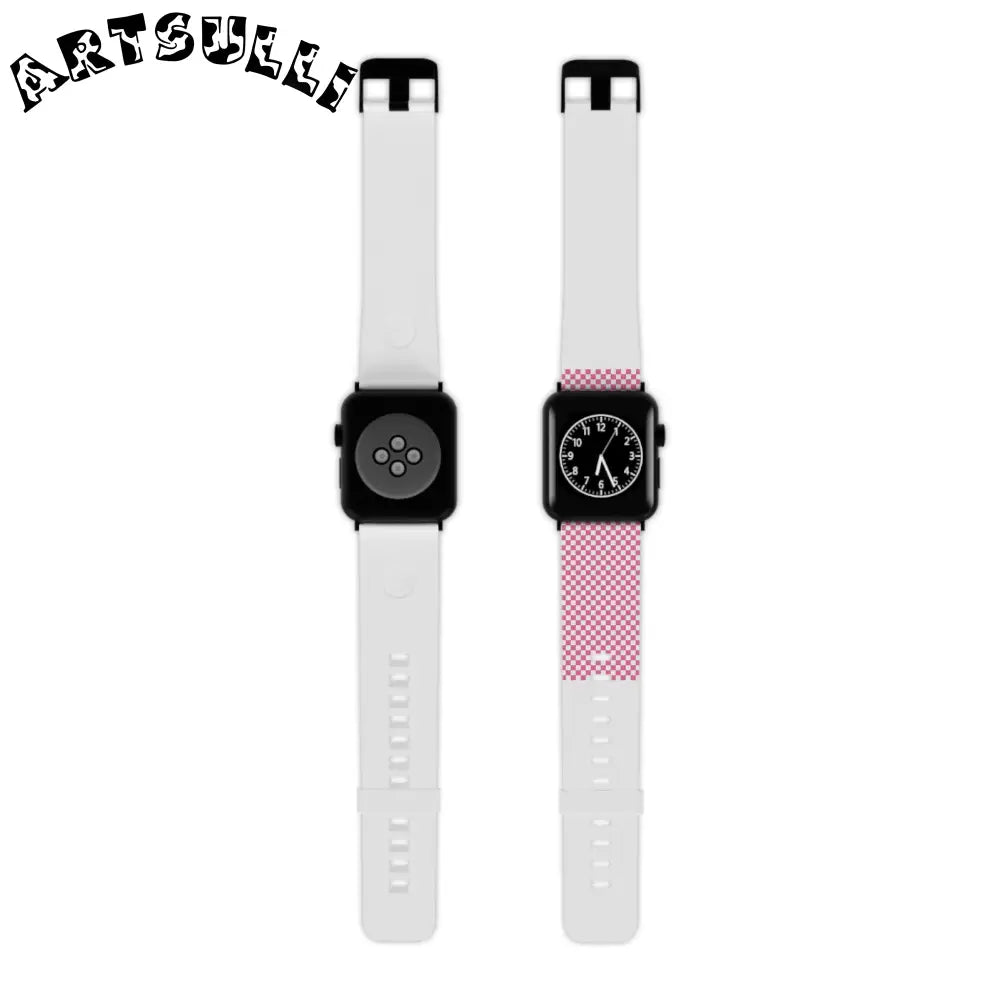 JAKKOUTTHEBXX Stylish Pink Check Apple Watch Band 2025