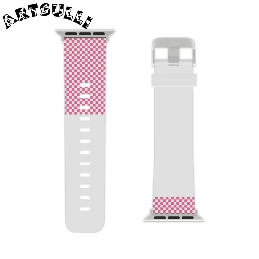 JAKKOUTTHEBXX Stylish Pink Check Apple Watch Band 2025