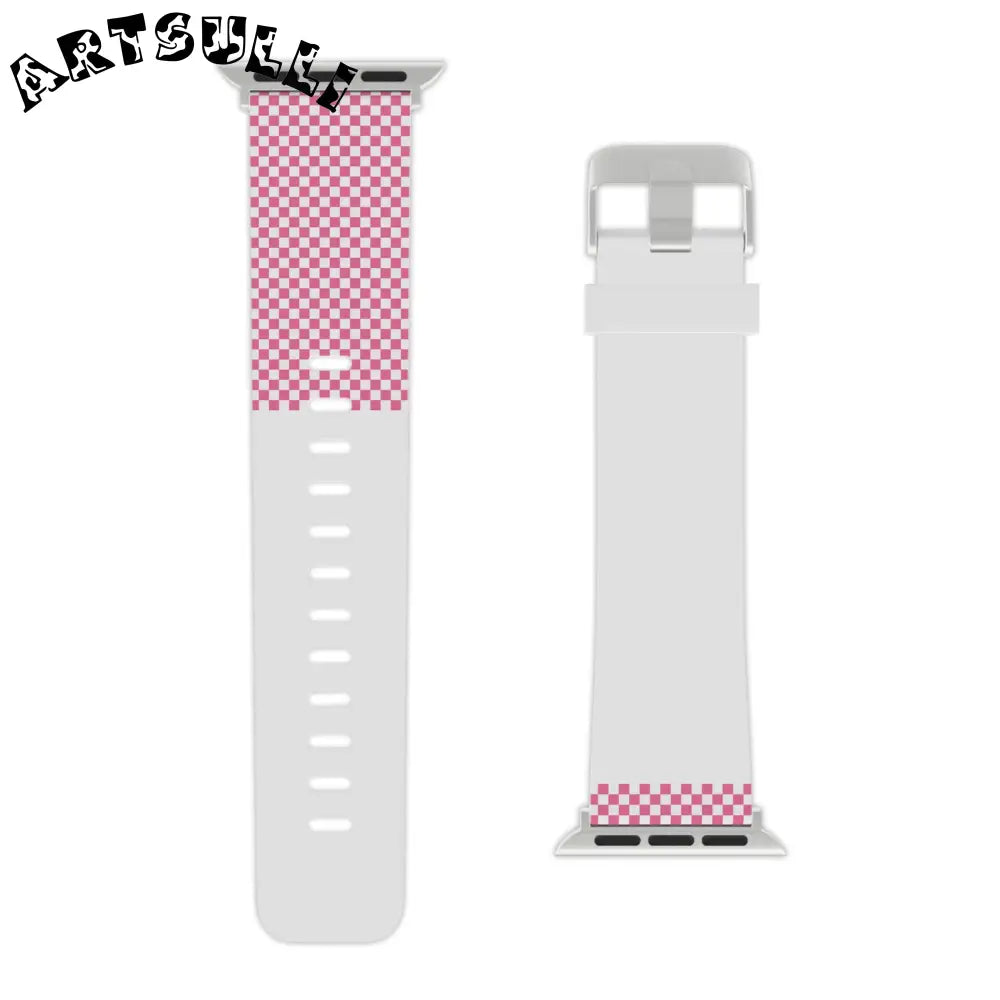 JAKKOUTTHEBXX Stylish Pink Check Apple Watch Band 2025