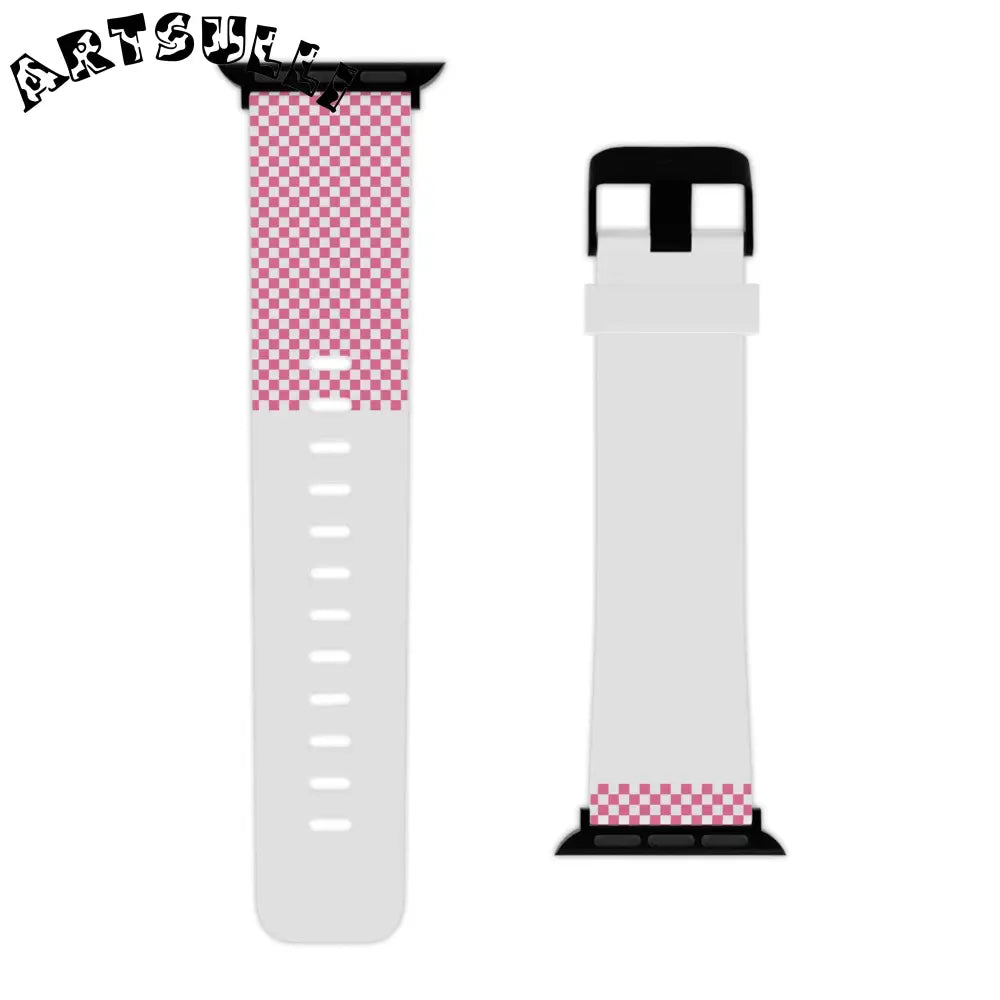 JAKKOUTTHEBXX Stylish Pink Check Apple Watch Band 2025