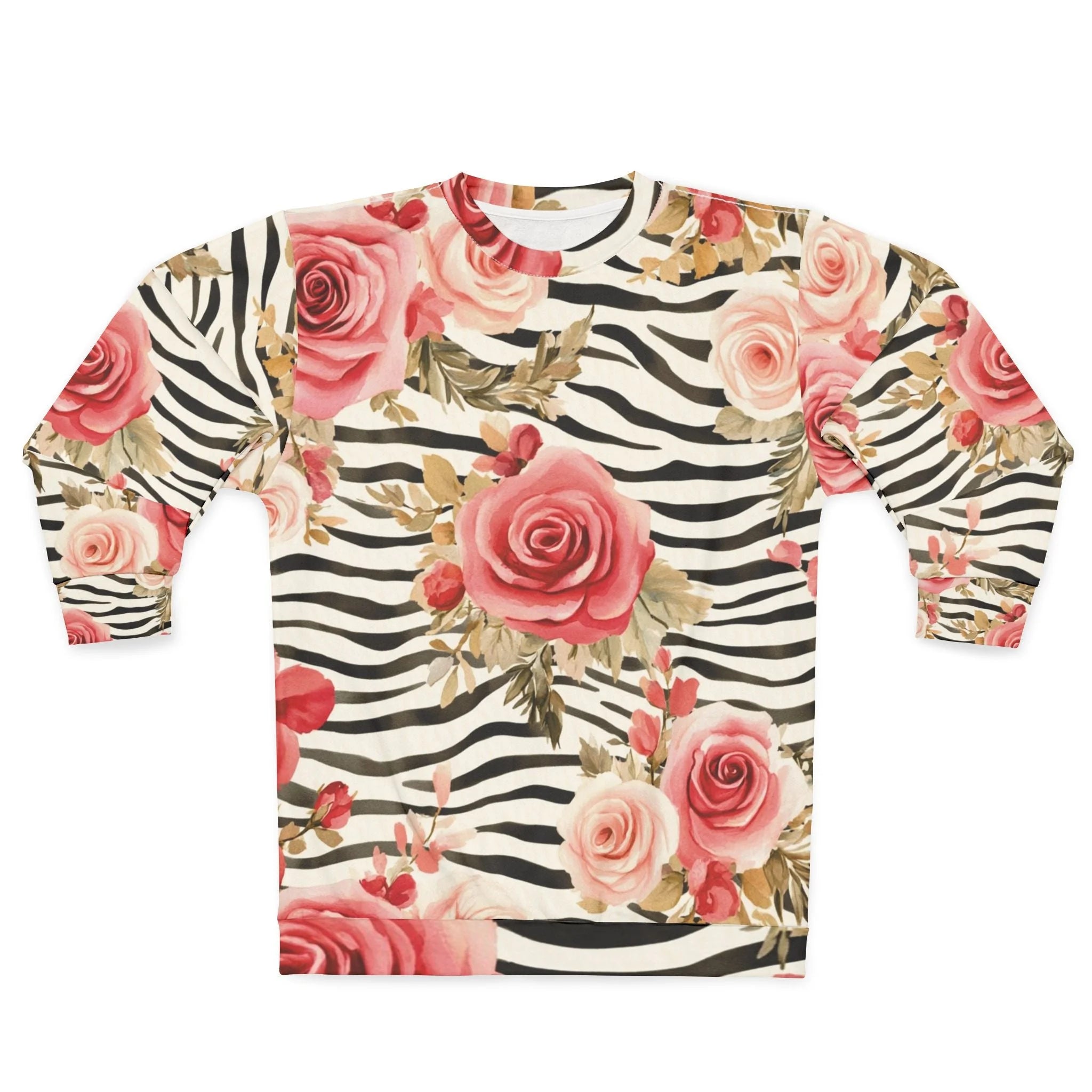 JAKKOUTTHEBXX Zebra and Rose Floral Sweatshirt 2025