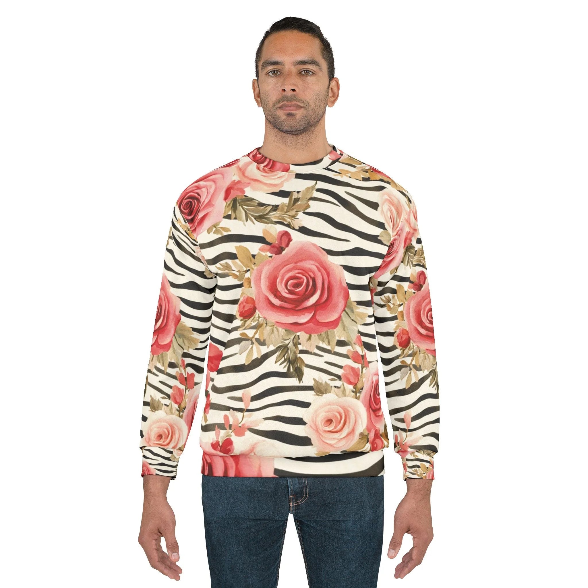 JAKKOUTTHEBXX Zebra and Rose Floral Sweatshirt 2025