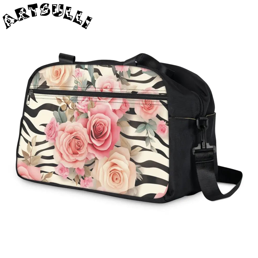 Zebra and Rose Print Fitness Handbag, Artsulli - Art is Long, Life is Short, Bags, , , , , , , 