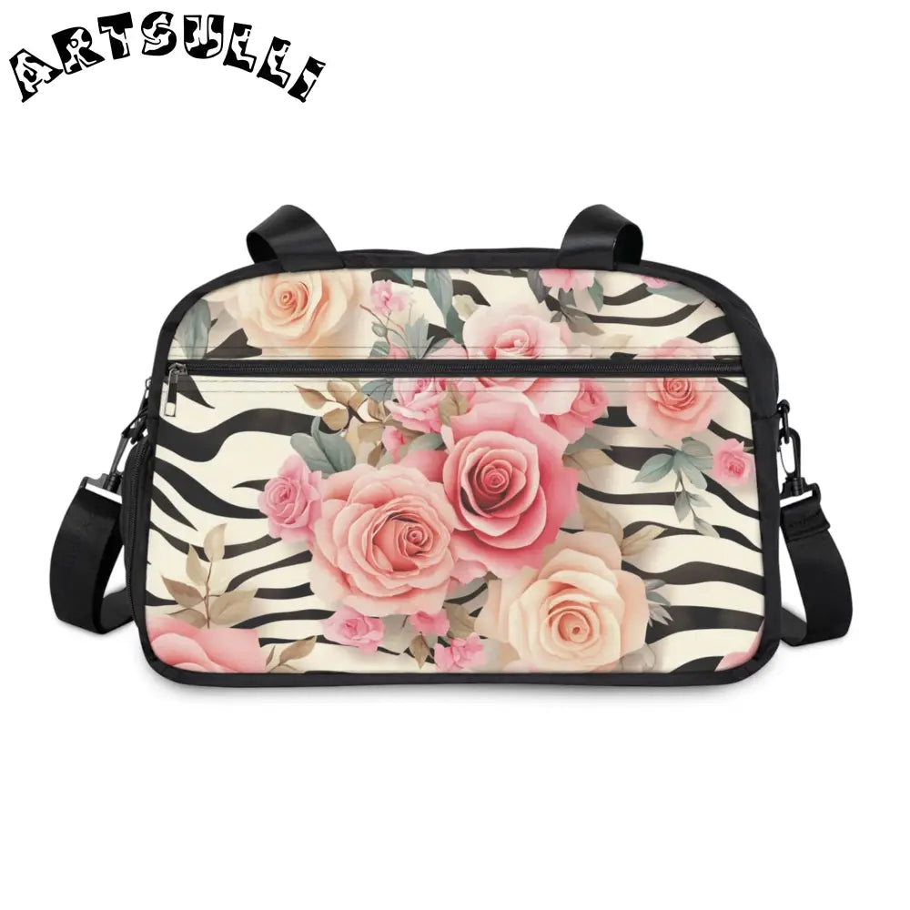 Zebra and Rose Print Fitness Handbag, Artsulli - Art is Long, Life is Short, Bags, , , , , , , 