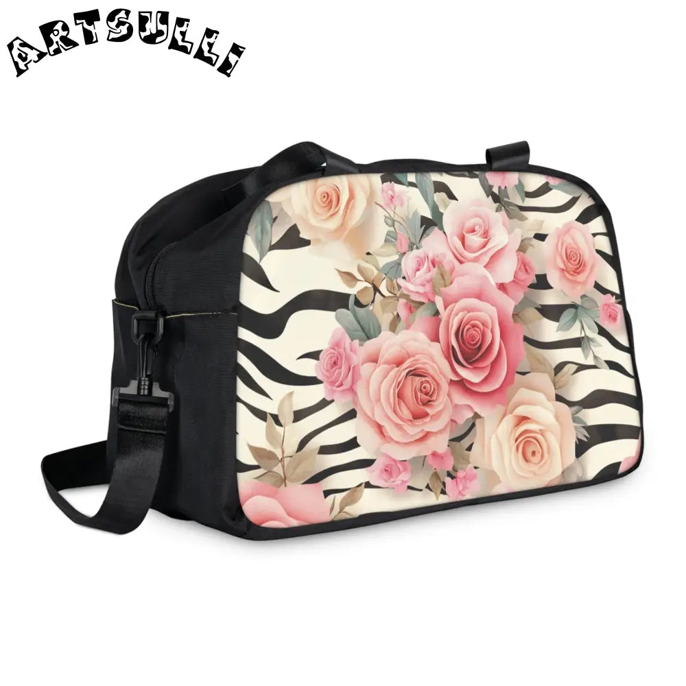 Zebra and Rose Print Fitness Handbag, Artsulli - Art is Long, Life is Short, Bags, , , , , , , 