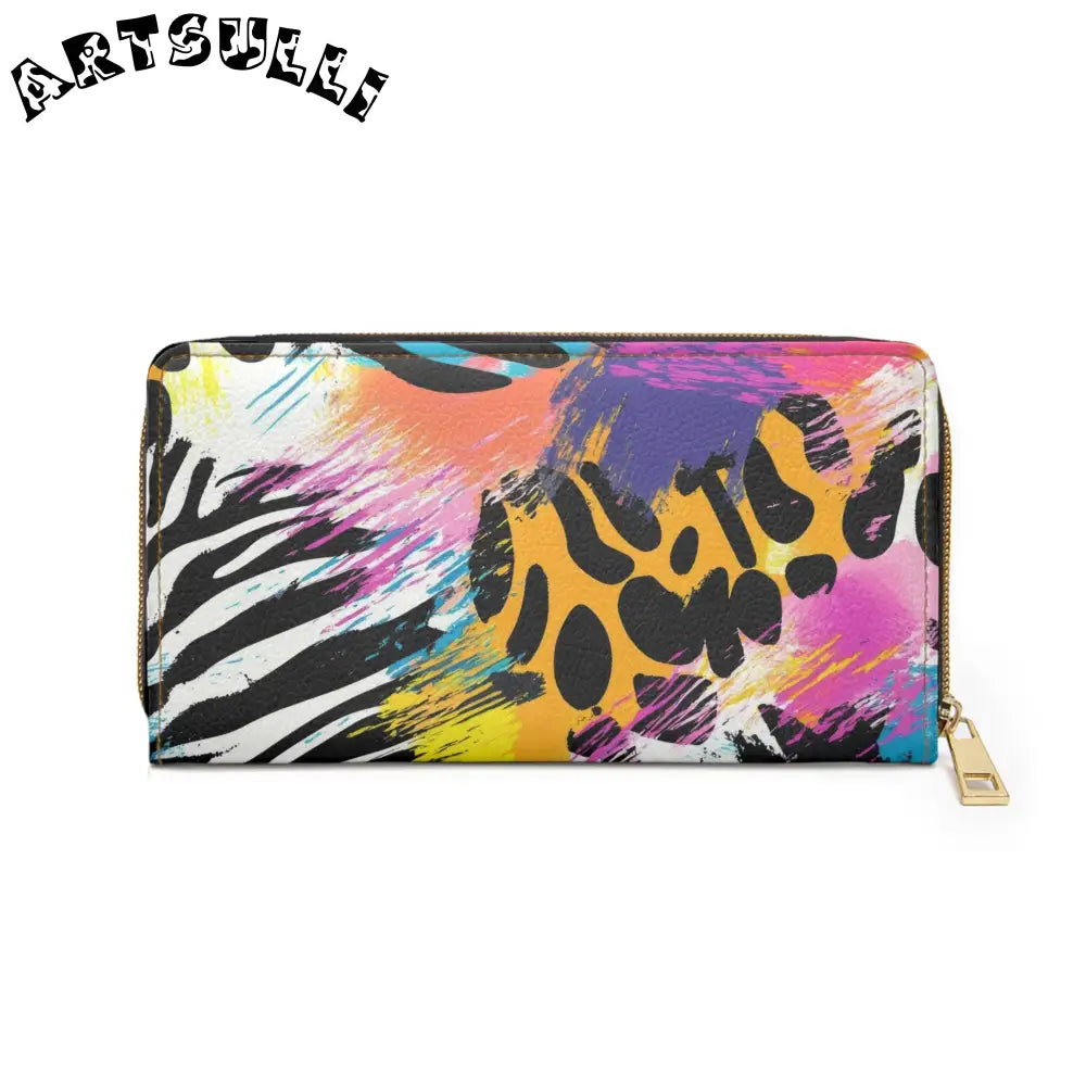 Zebra Faux Leather Wallet for Credit Cards, Artsulli - Art is Long, Life is Short, Accessories, , , , , , , 