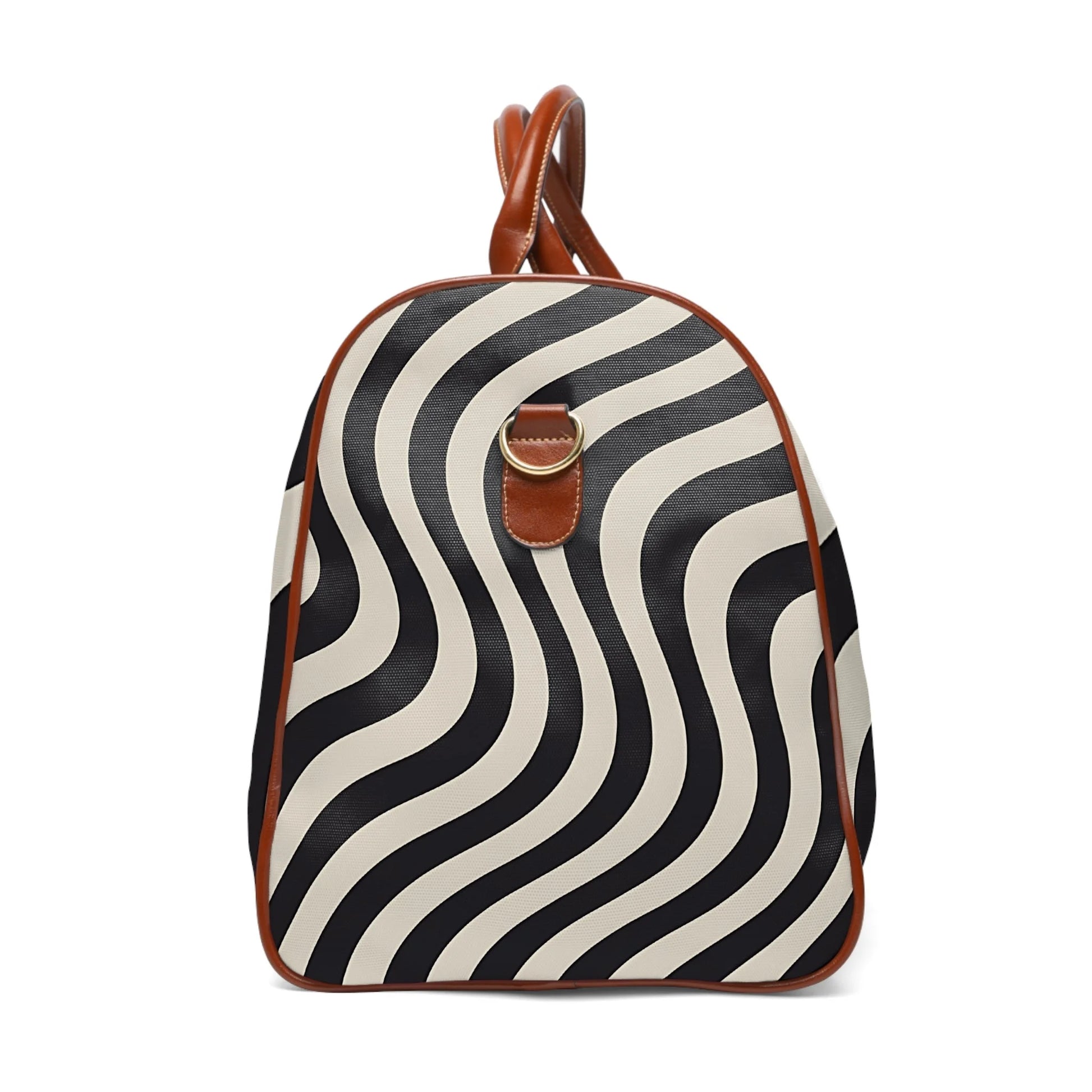 Printify Zebra Print Duffel Bag with Leather Trim 2025