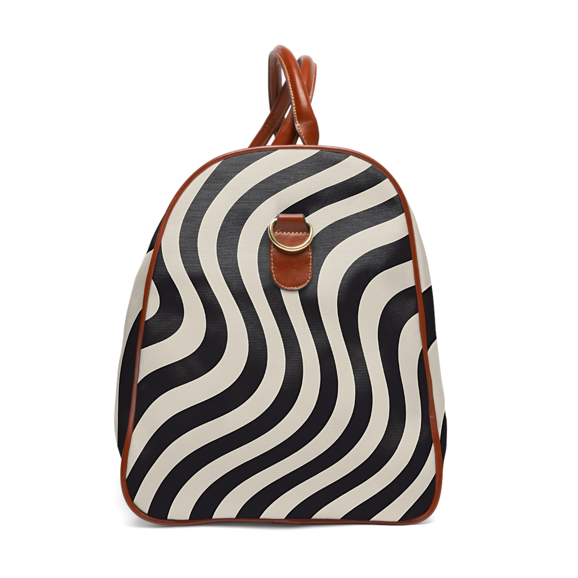 Zebra Print Duffel Bag with Leather Trim, Artsulli - Art is Long, Life is Short, Bags, , , , , , , 
